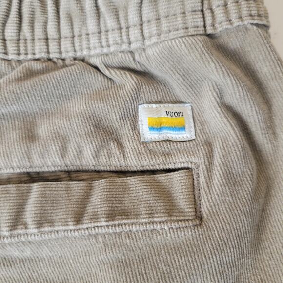 Vuori Shorts Men Medium Walnut Corduroy Drawstring Elastic Waist Stretch Casual - Picture 6 of 10
